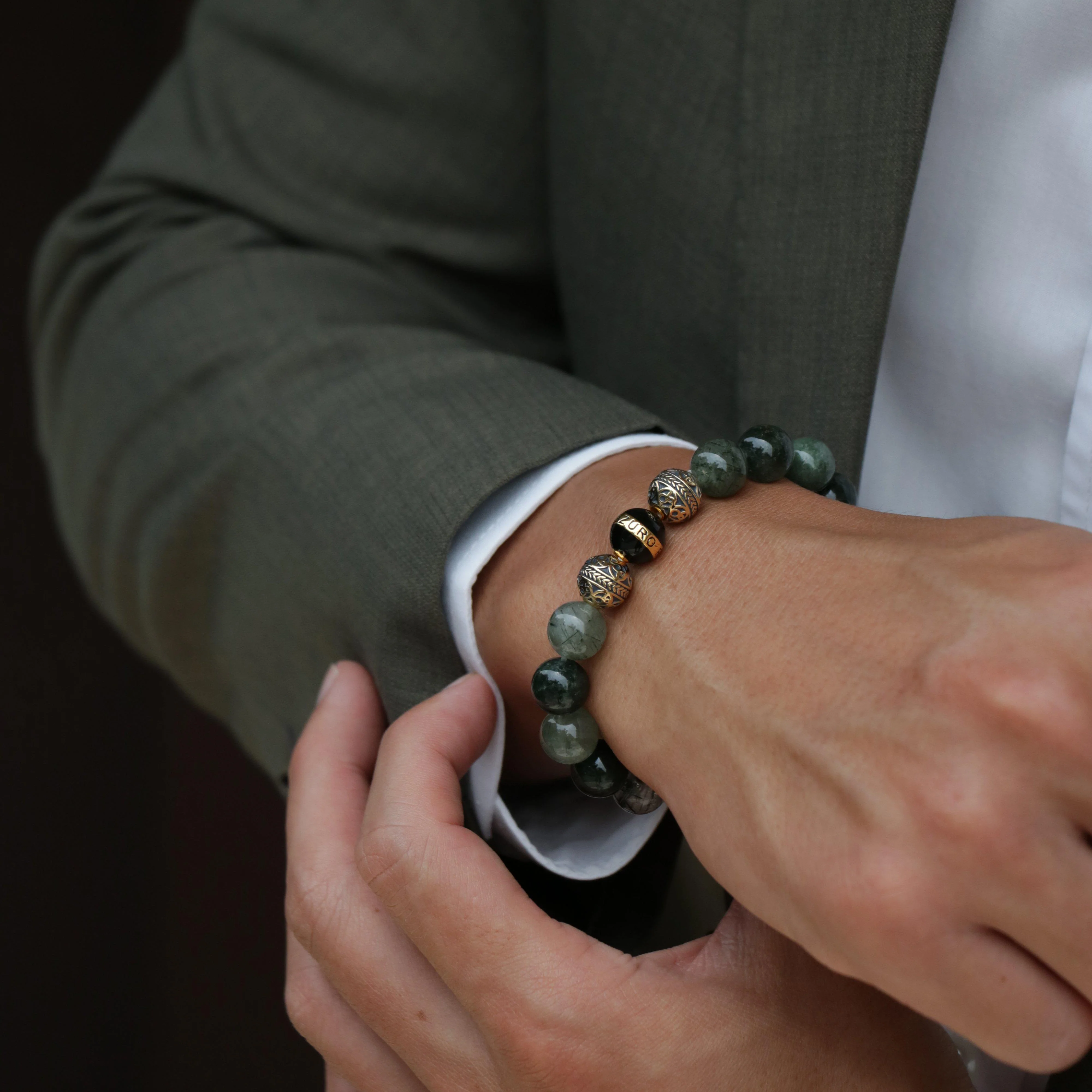 Gold enamel turquoise gaia bracelet - Image 3