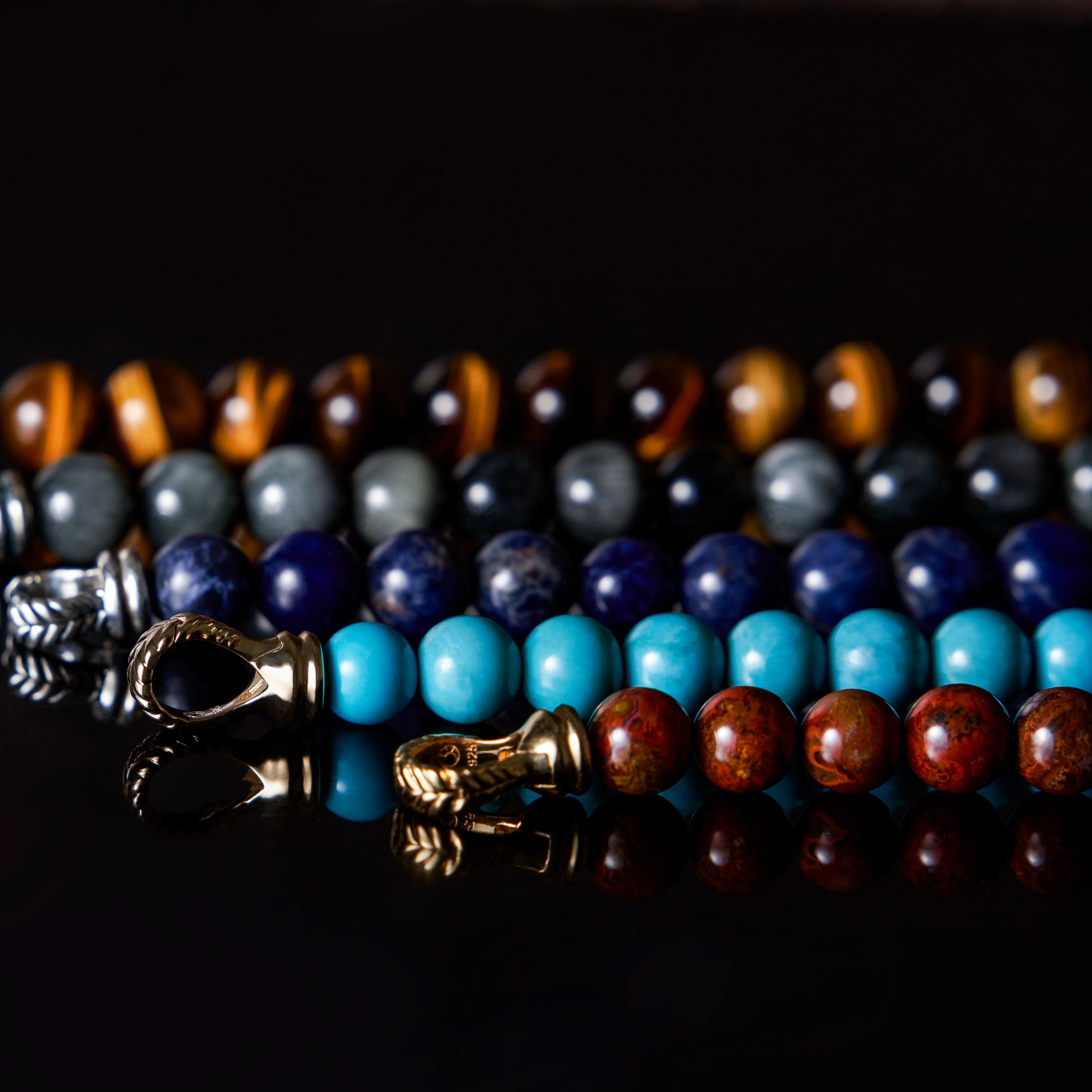 Laurel Silver Turquoise Beaded Bracelet - Image 5