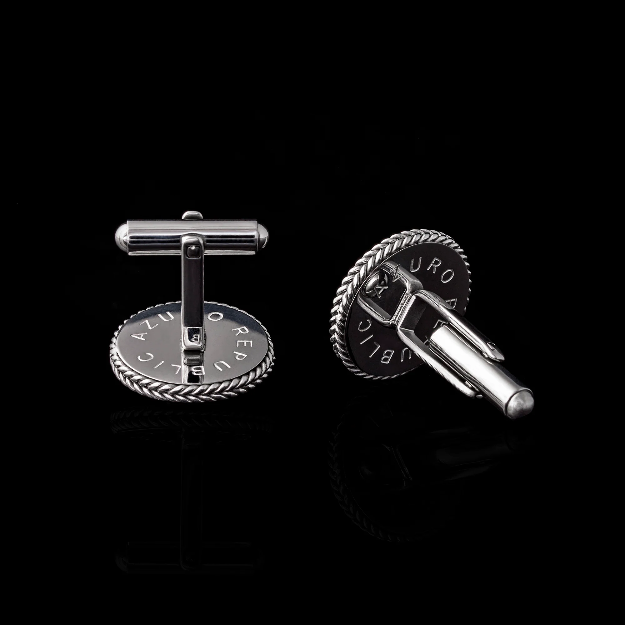 Silver Snowflake Leaf Cufflinks - Image 2