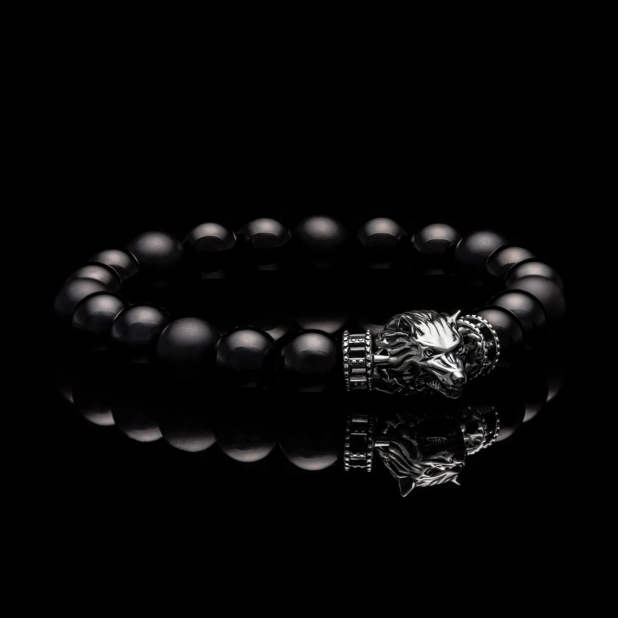 The Shadow Wolf | Obsidian Wolf Bracelet