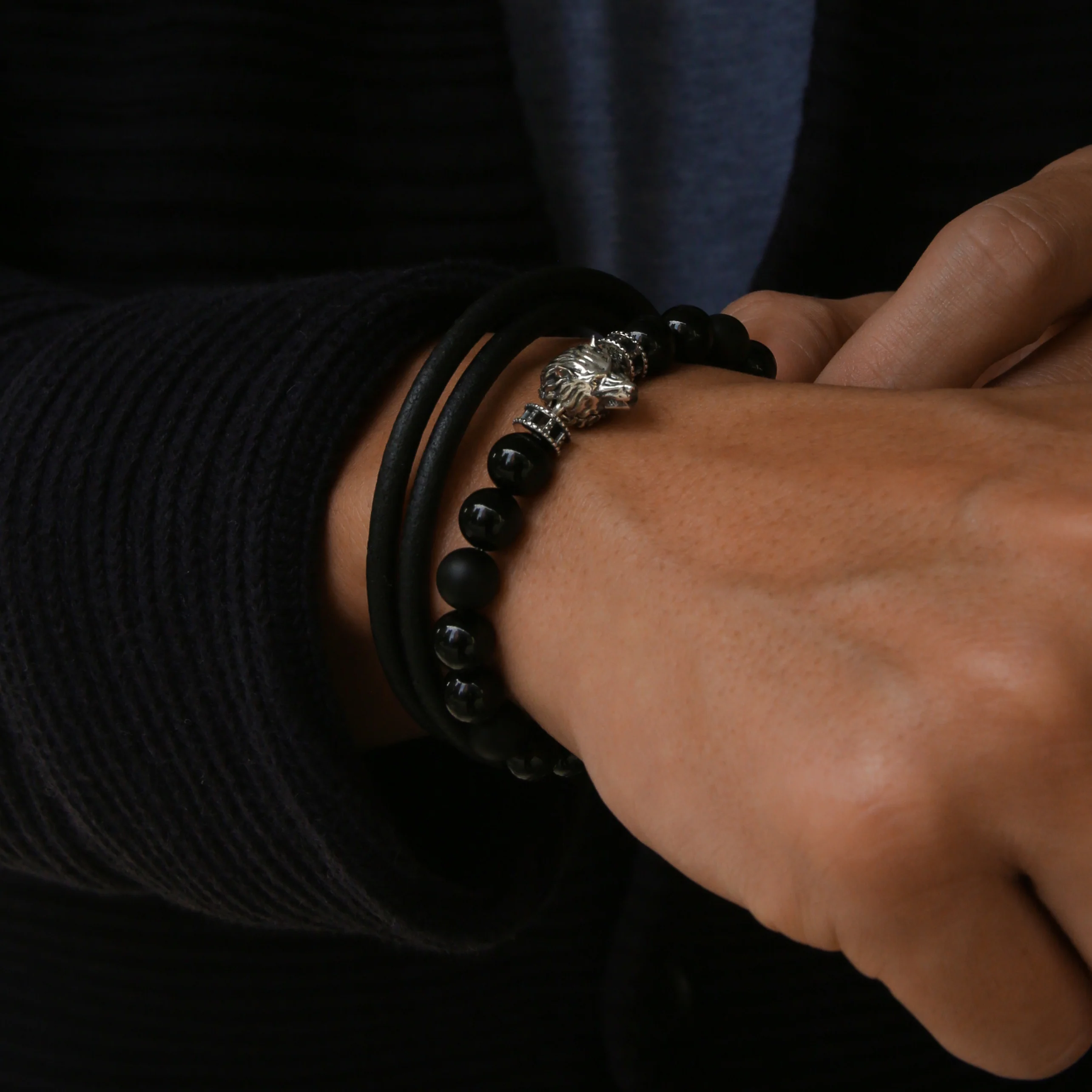 The Shadow Wolf | Obsidian Wolf Bracelet - Image 3