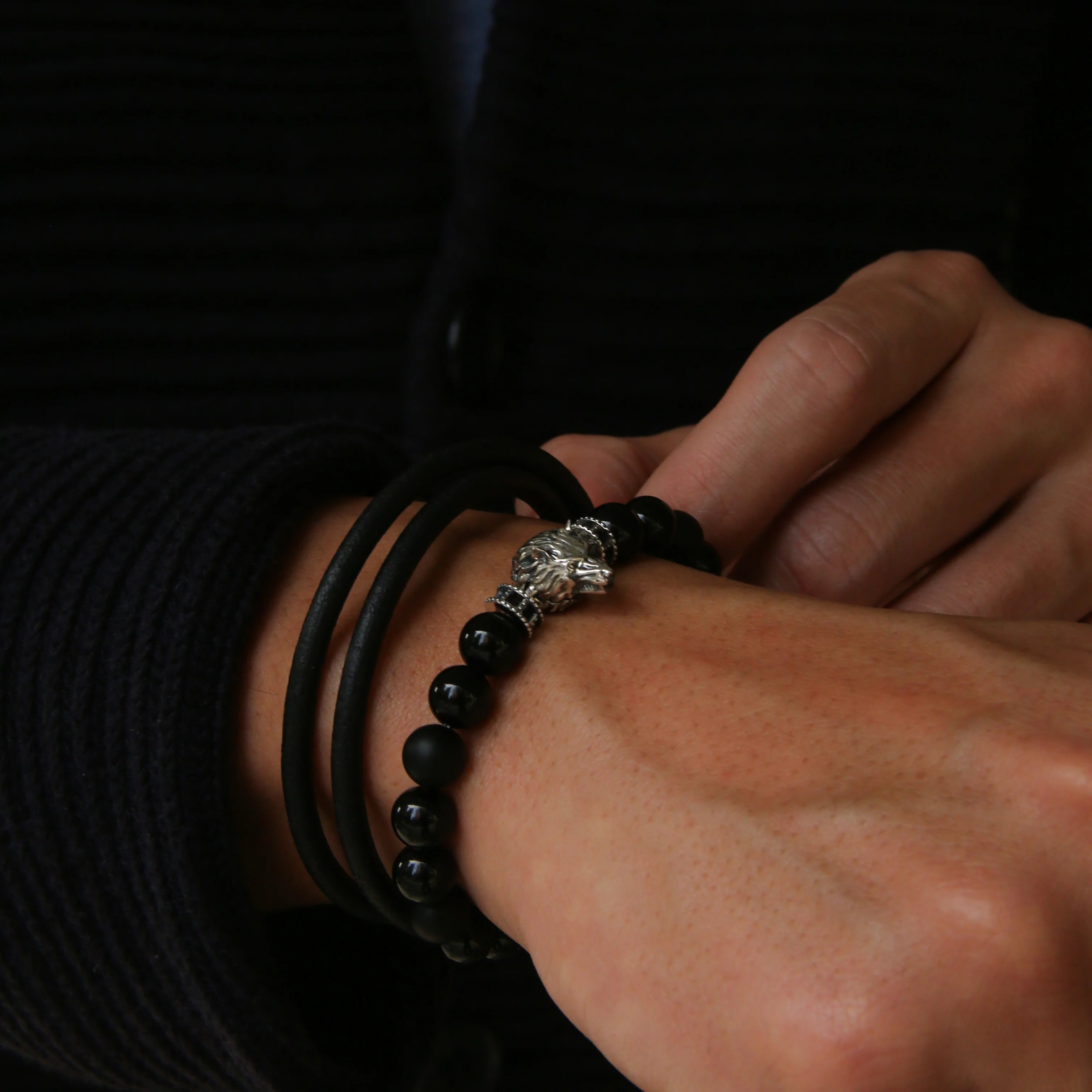 The Shadow Wolf | Obsidian Wolf Bracelet - Image 4